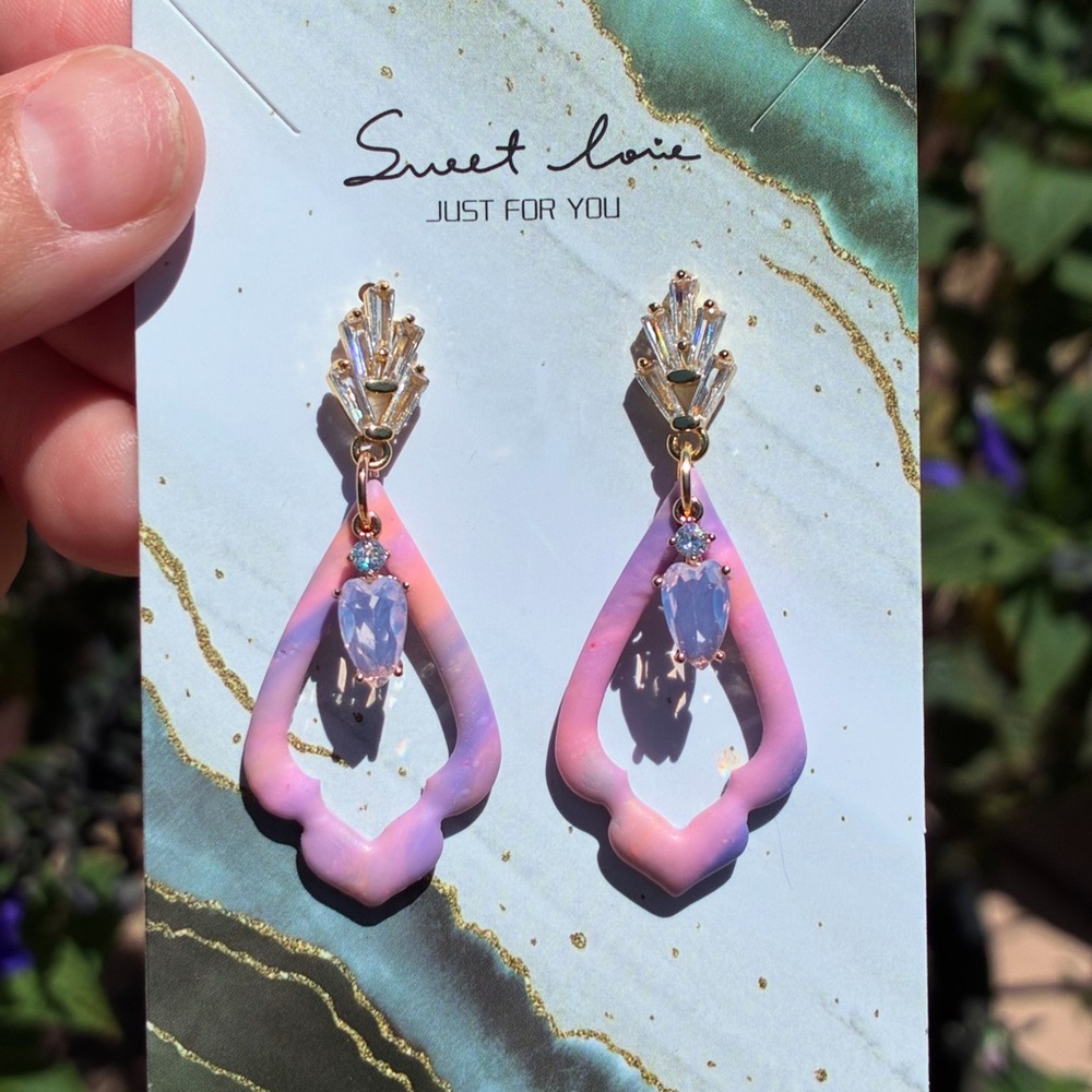 Pastel Pink and Lavender Earrings